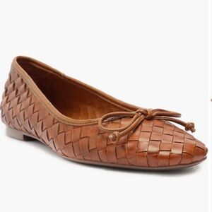SCHUTZ Arissa Tan Woven Leather Flats size 10 NWT